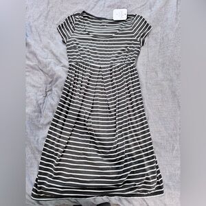 Isabel maternity olive green stripe dress